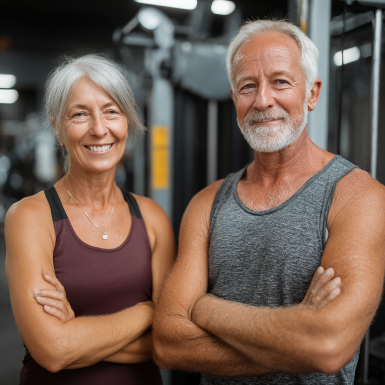 Активні люди зрілого віку займаються фітнесом